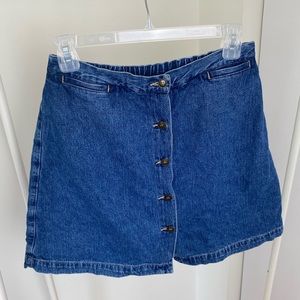 Y2K Button Front Denim Skort